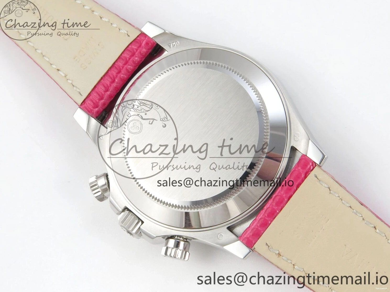 MPF Pink Daytona Bezel Dial Leather on Diamonds Modded 40mm SA4801 Custom Strap Pink 0513
